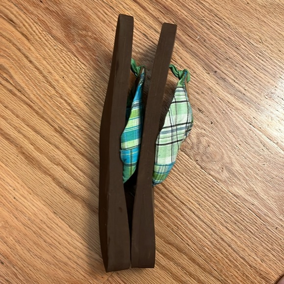 Eliza B Brown and Green Plaid Flip Flops - Picture 5 of 6
